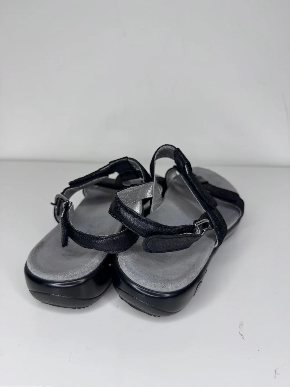Alegria Julie Black Leather Sandals